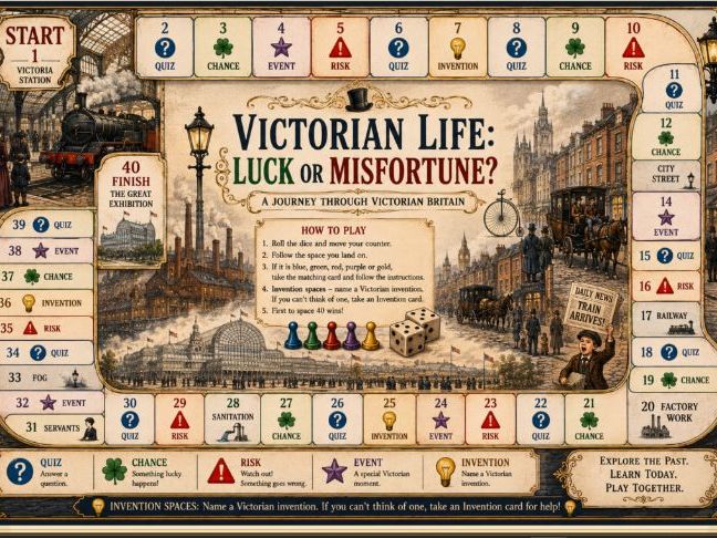 VICTORIAN LIFE: LUCK OR MISFORTUNE? Year 3/4 Victorian Britain Printable Board Game Pack