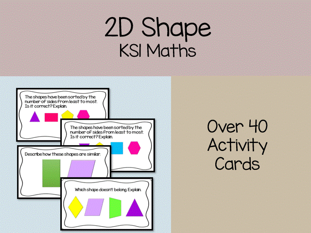 2D Shapes Task Cards : 48 KS1 Maths Activities