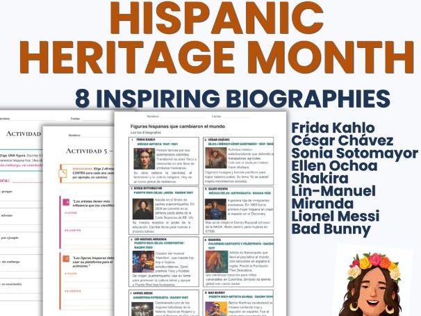 Hispanic Heritage Month: 8 Spanish Biographies B1 | KS3-KS4