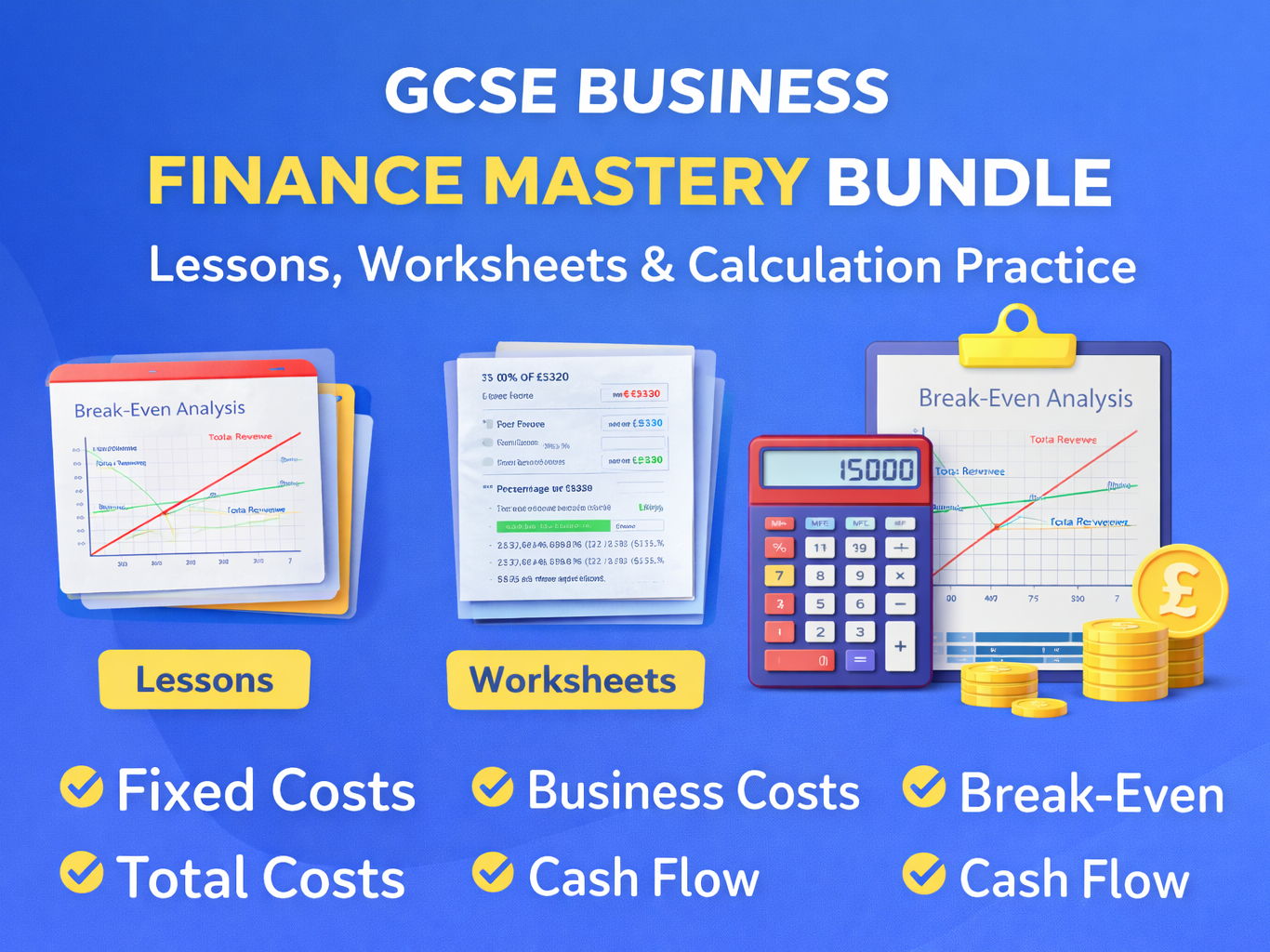GCSE Business Finance Mastery Bundle – Lessons, Worksheets & Calculation Practice