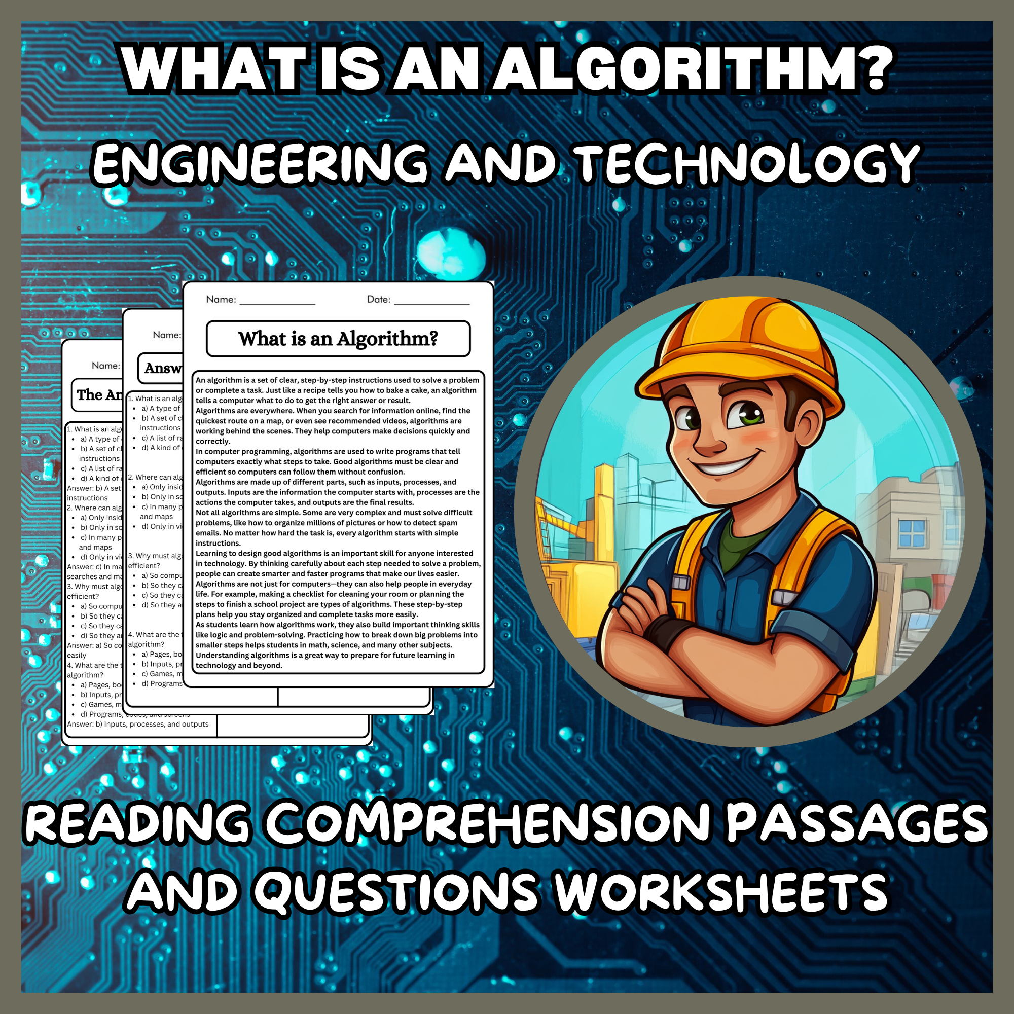 What is an Algorithm? Reading Comprehension Passages & Questions ...