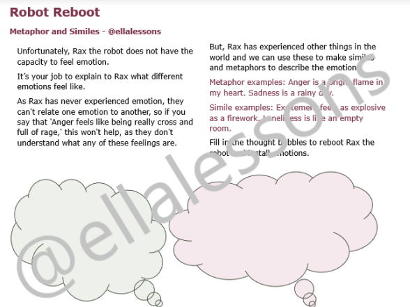 Robot Reboot - Metaphors and Similes - @ellalessons - KS2, KS3
