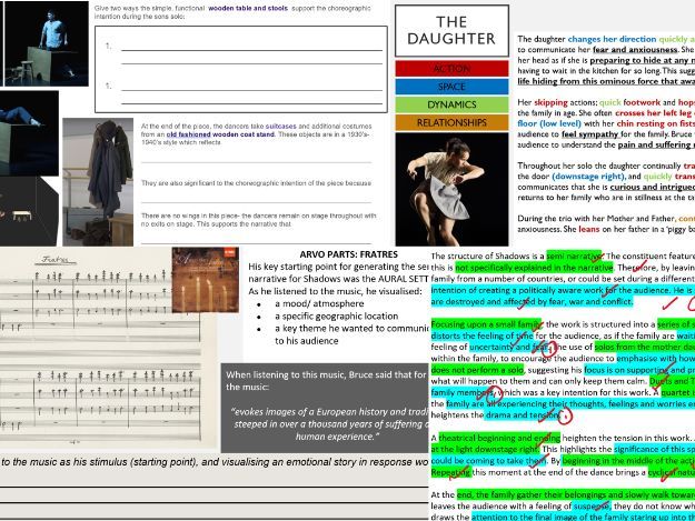 GCSE Dance: Shadows Teaching Resources
