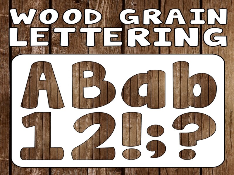 WOOD GRAIN LETTERING  A-Z DISPLAY