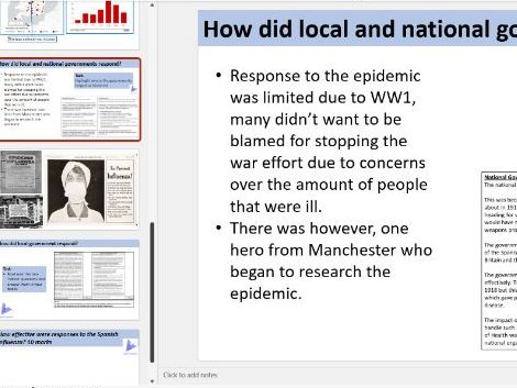 OCR B GCSE people's health modern 5- spanish flu
