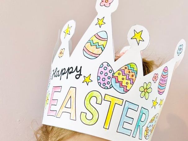 Printable Colour In Easter Egg Crown, Easter Hat, Printable Easter Bonnet, Colour In Crown Activity