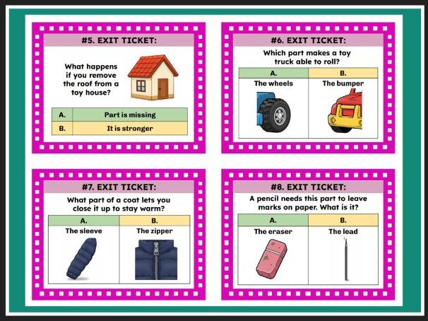TEKS Science 1.6C Understanding Objects as Systems of Organized Parts