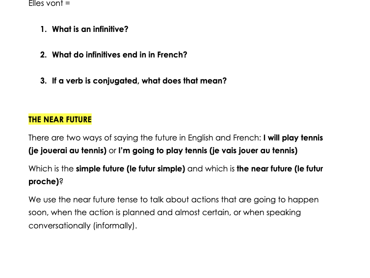 Futur proche vs  futur simple