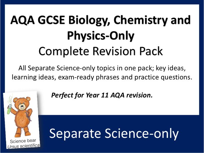 AQA GCSE Separate Science-only revision sheets