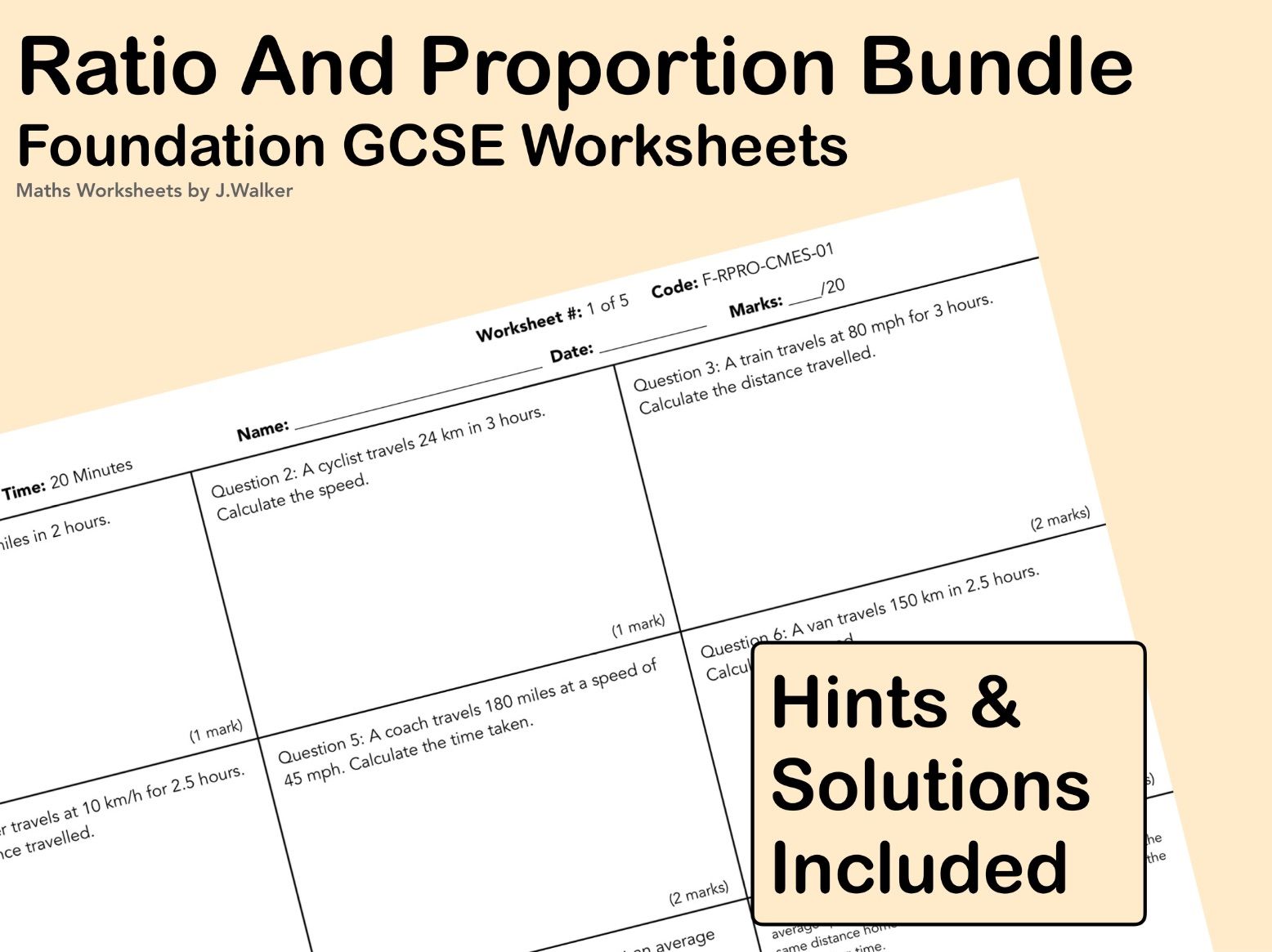 Ratio And Proportion Bundle – GCSE Maths (Foundation Tier)