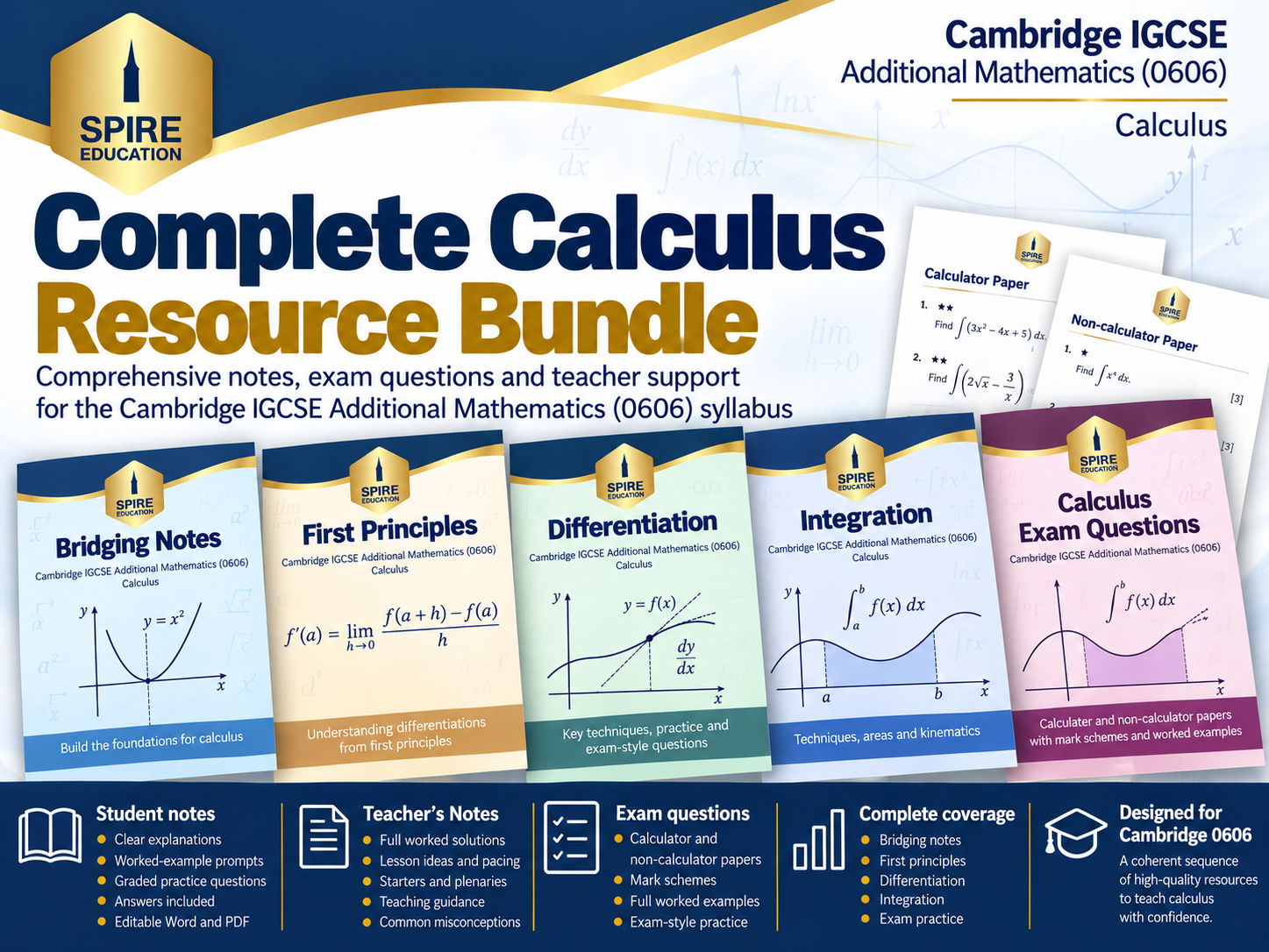 Complete Calculus Resource Bundle – Cambridge IGCSE Additional Mathematics (0606)