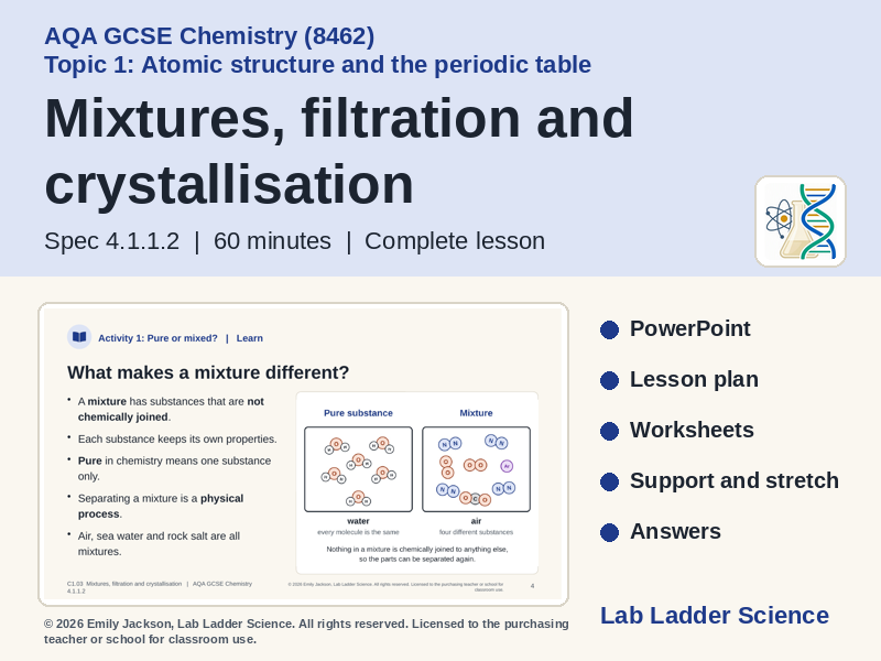 C1-03 Mixtures & Filtration: AQA GCSE Chemistry