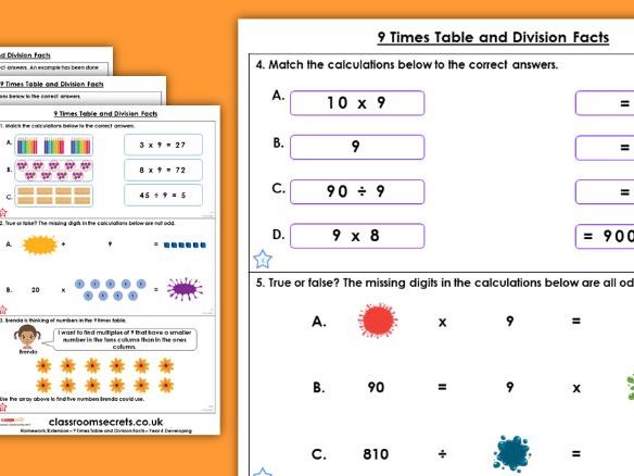 Year 5 times tables worksheets image