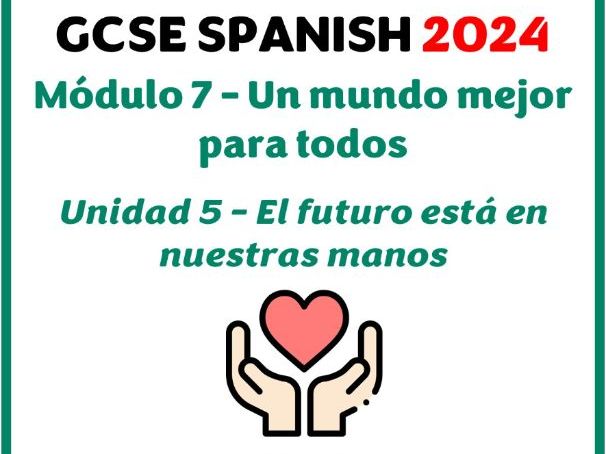 GCSE Spanish 2024 - Module 7 (Un mundo mejor para todos) - Unidad 5 (El futuro en nuestras manos)