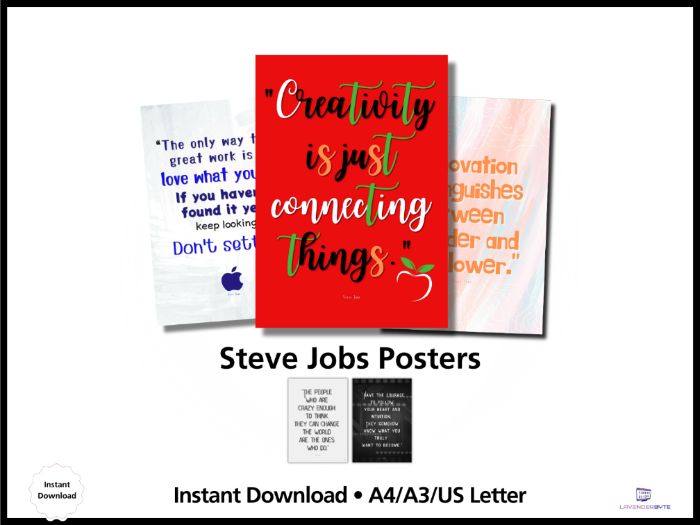 Legacy in Technology Posters – Steve Jobs Quotes (Computing Classroom Display)