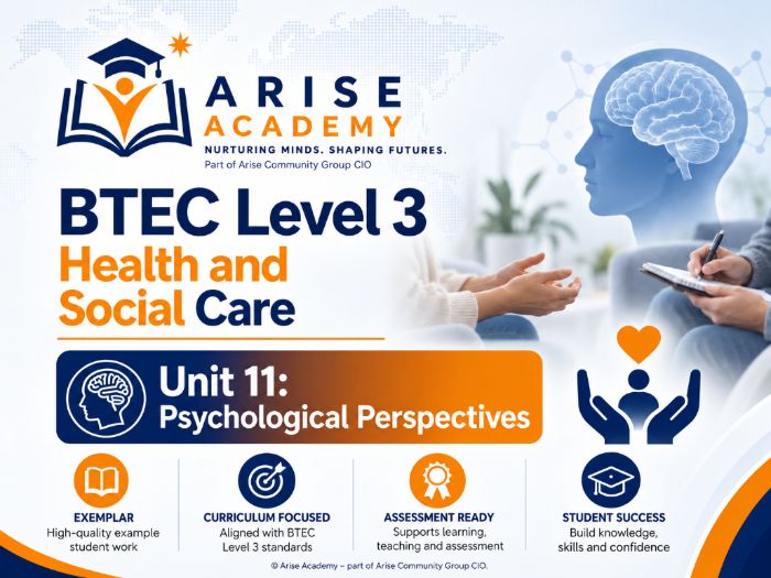 BTEC Level 3 Health and Social Care Unit 11 | Exemplar Student Assignment