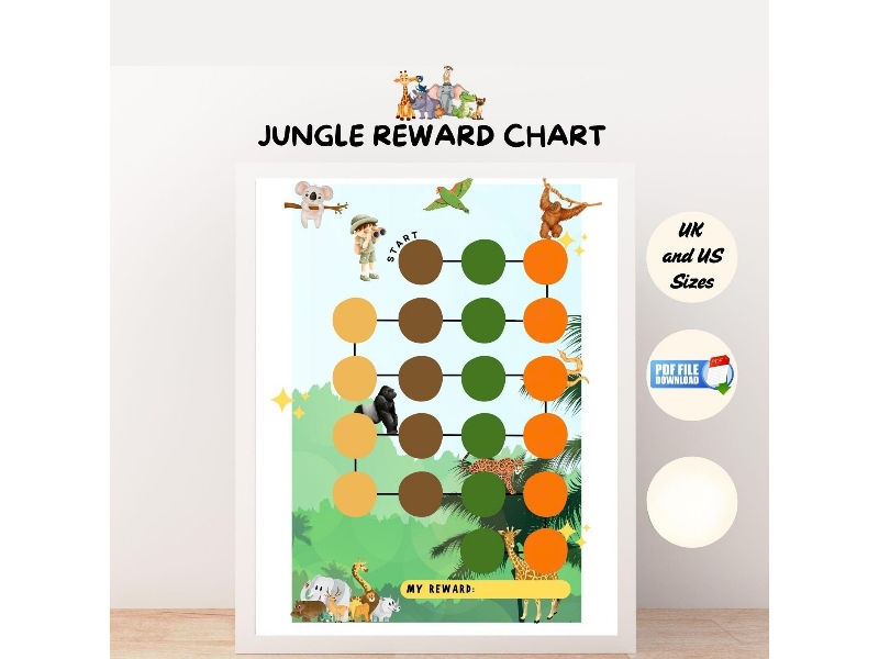 Jungle Safari Reward Chart | Potty Training & Behaviour Management Printable