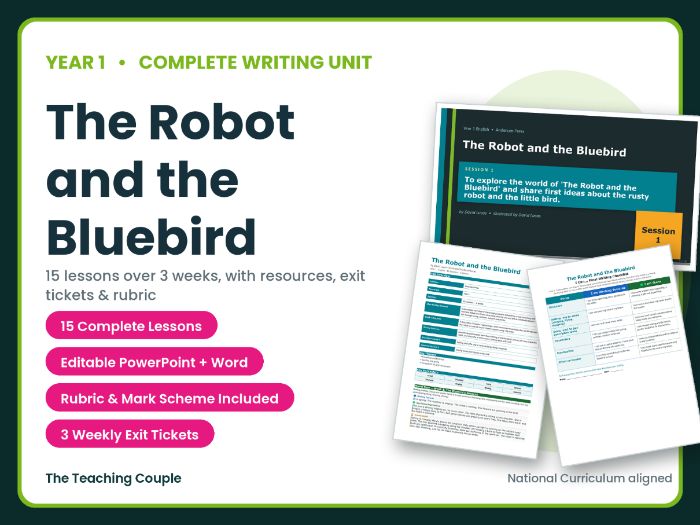 The Robot and the Bluebird | Year 1 English Unit | 15 Complete Lessons + Resources + Mark Scheme
