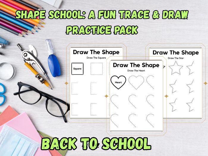 Shape School: A Fun Trace & Draw Practice Pack