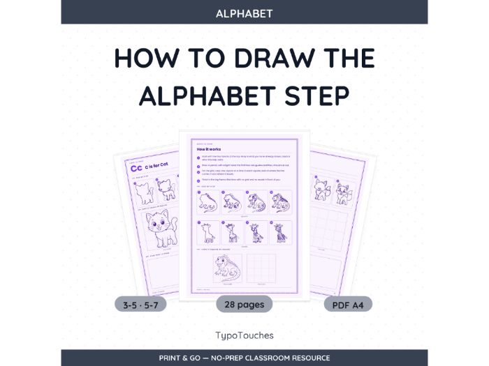 How to Draw the Alphabet Step | 28 pp