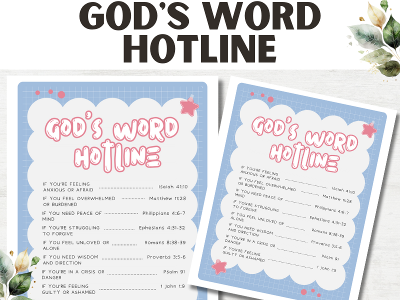 Bible Emergency Numbers Printable