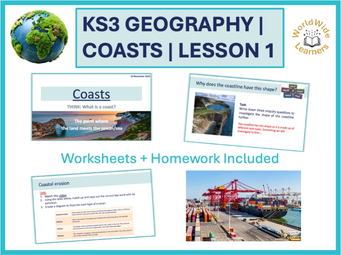 Geography Coasts Lesson 1: Intro to Coastal Environments and Erosion (Fully Resourced Lesson)