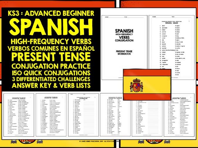SPANISH PRESENT TENSE CONJUGATION PRACTICE Teaching Resources
