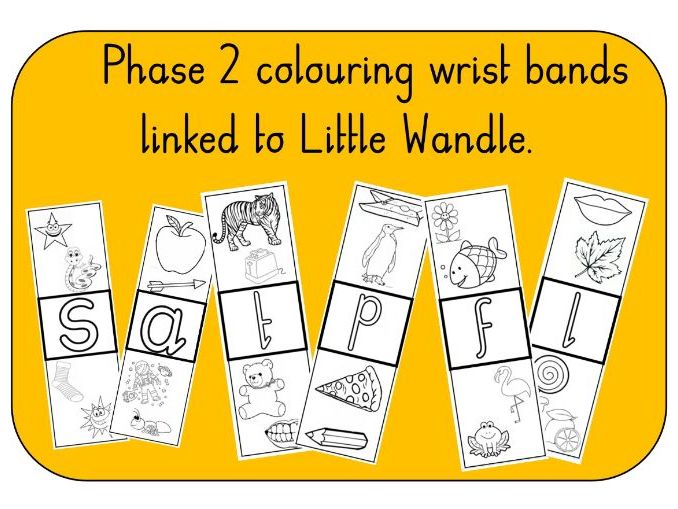 Linked to Little Wandle - colouring bands for children's revision Phase 2 s-l