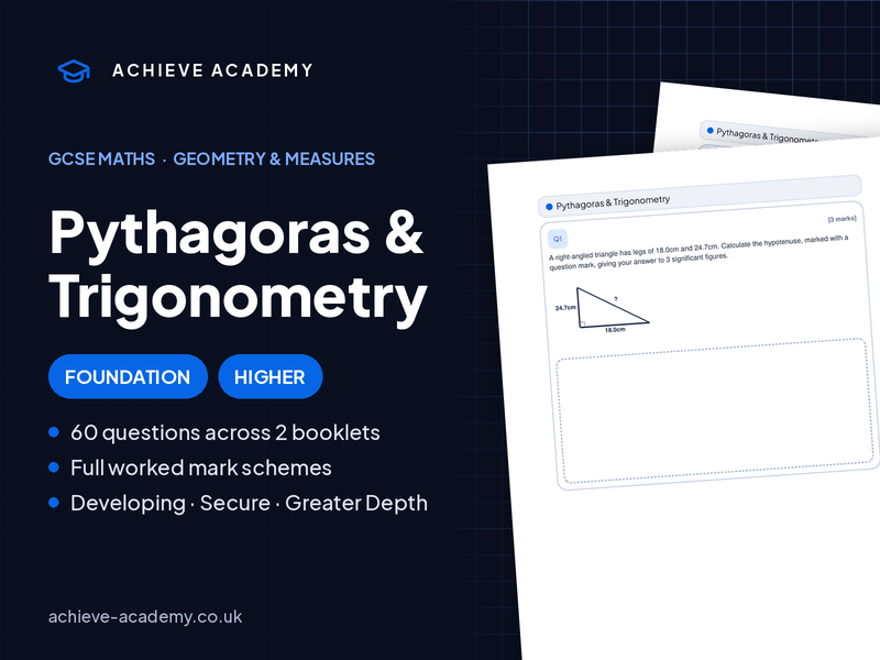 Pythagoras & Trigonometry GCSE Maths Booklets | Foundation & Higher ...