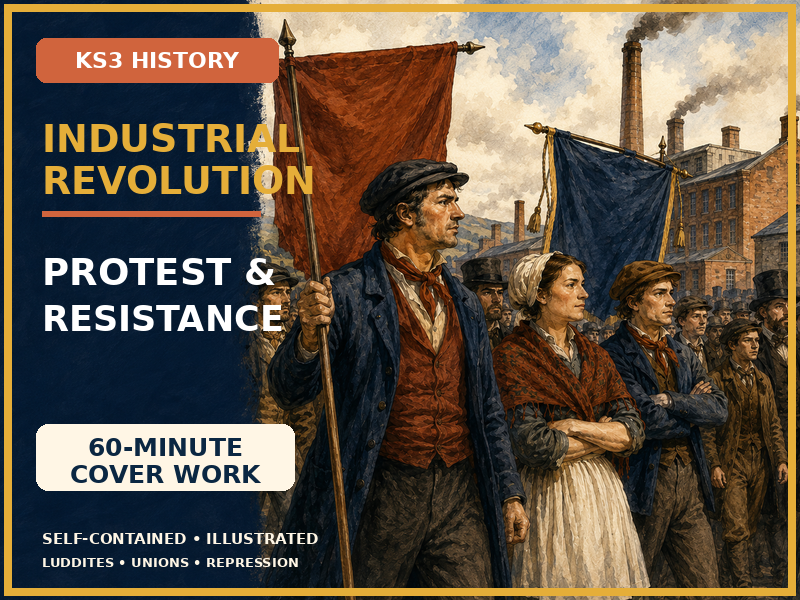 Industrial Revolution KS3 Cover Lesson | Luddites, Trade Unions and Protest