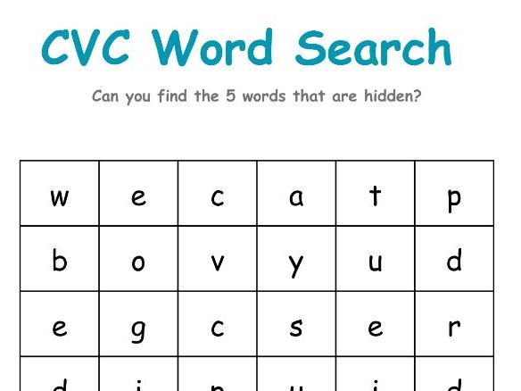 CVC Word Search | EYFS Friendly