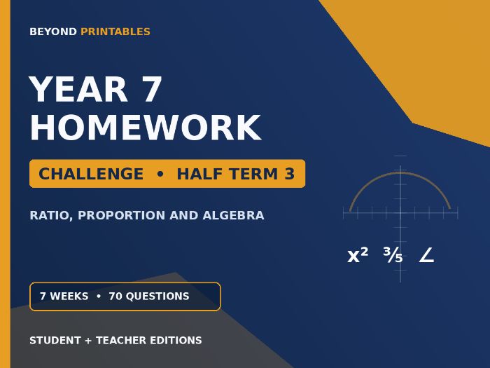 Year 7 Maths Homework | Challenge | Half Term 3 | Student & Teacher Booklets