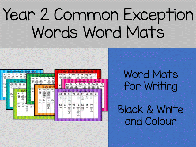 Year 2 Common Exception Words Word Mat - Spelling Support Display Resource