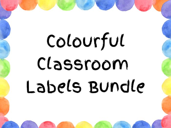 Colourful Peg and Tray Labels