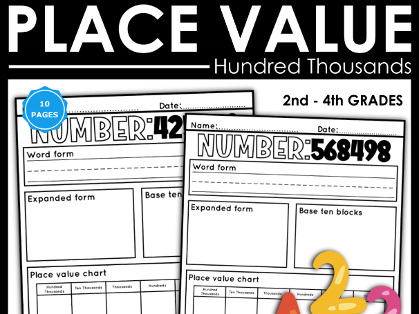 Place Value to Hundred Thousands Worksheets | KS2 Place Value ...