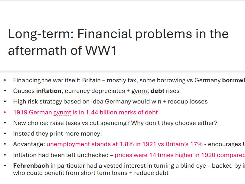 AQA A-Level History - Germany Democracy & Nazism - German Economics 1919-1924 lesson