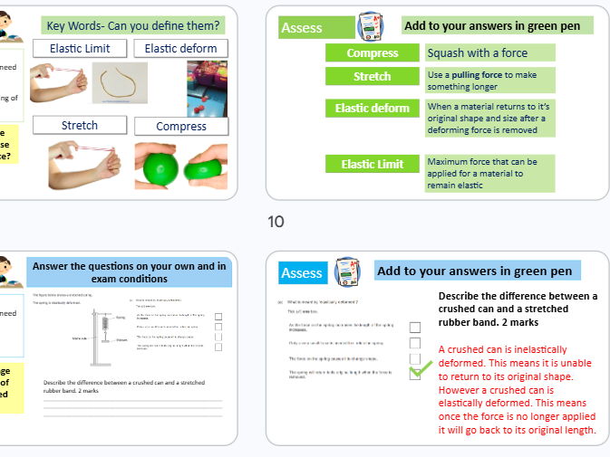 Elastic force (Hooke's law) GCSE Combined science AQA
