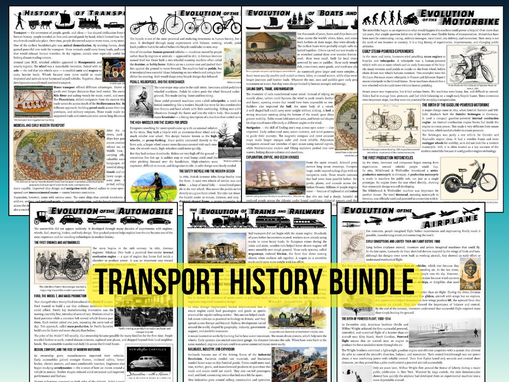Transport History Bundle: Reading Activities