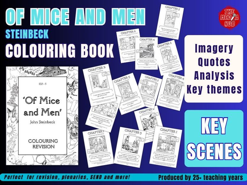 Of Mice and Men | Steinbeck | GCSE & KS3 Colouring Book | Key Scenes, Quotes & Themes