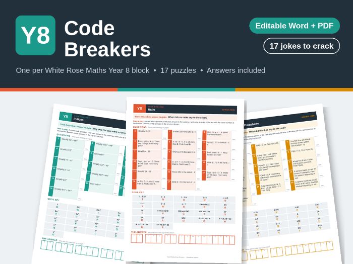 Y8 Maths Code Breakers – White Rose Maths