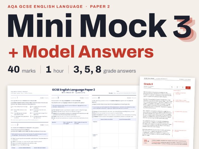AQA GCSE English Language Paper 2 Mock 2026 | Section A Reading | Model Answers | Mini Mock 03