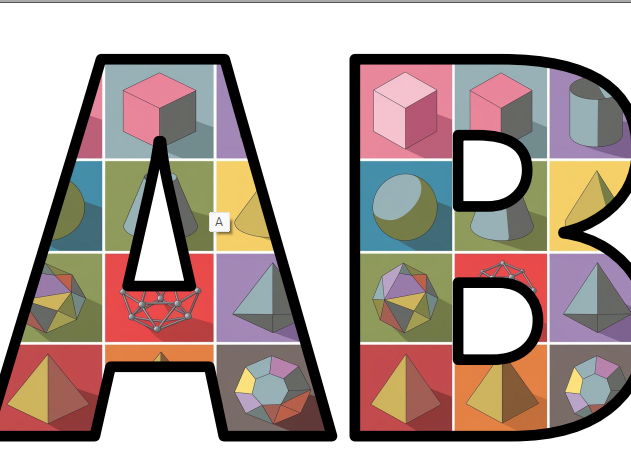 3d Shapes Math Maths Geometry Shape Lettering Set Display Title Letters ...