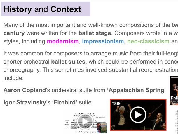 Ballet Music - iGCSE Music ppt resource