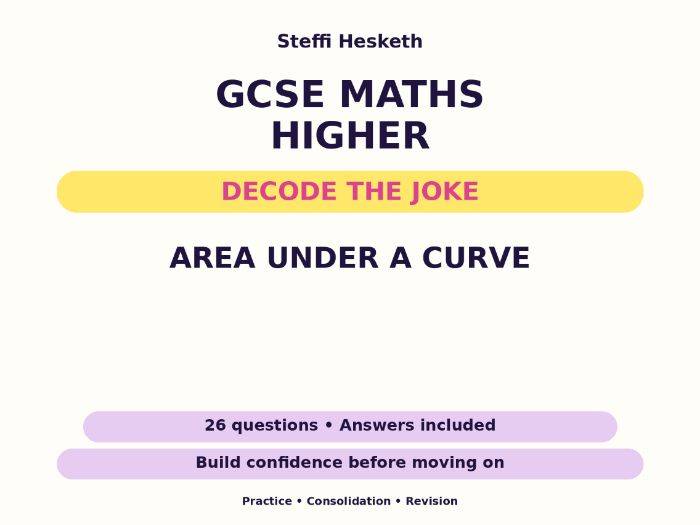 Area Under a Curve | GCSE Decode the Joke + Answers