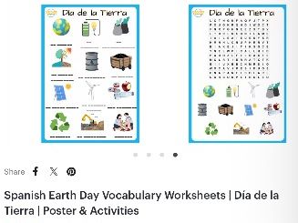 Spanish Earth Day Vocabulary Worksheets | Día de la Tierra | Poster & Activities