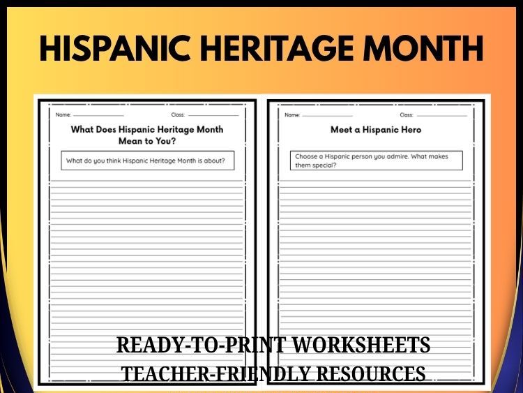 HISPANIC HERITAGE MONTH PROMPT WRITING FOR GRADES 2-8
