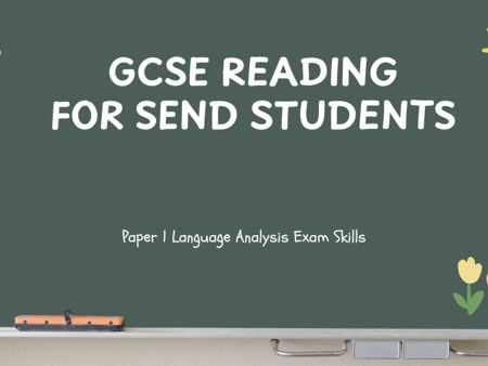 GCSE English Language Reading for SEND Students |Paper 1 Language Analysis Lesson, Exam Question, W