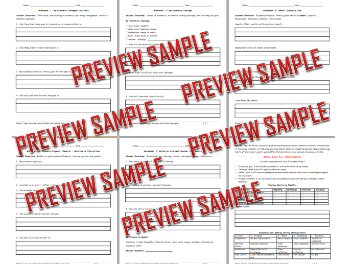 Economics Goal Setting Writing + New Year 2026 Art Coloring | Updated Yearly