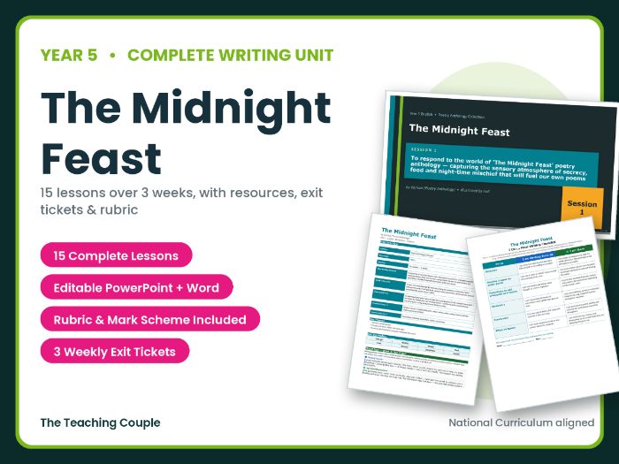 The Midnight Feast | Year 5 English Unit | 15 Complete Lessons + Resources + Mark Scheme