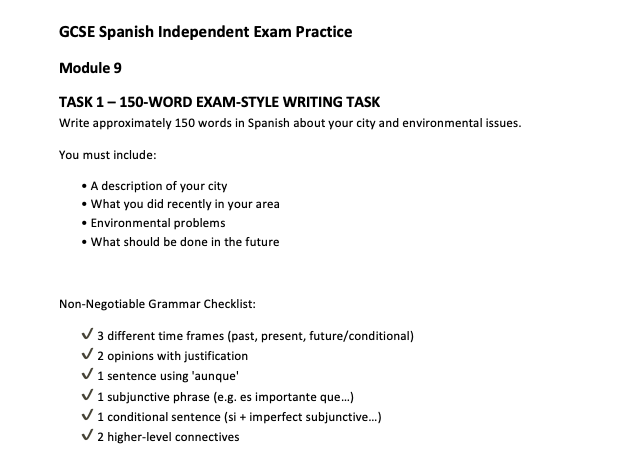 Y11 - GCSE Unit 9 - Independent Learning Revision